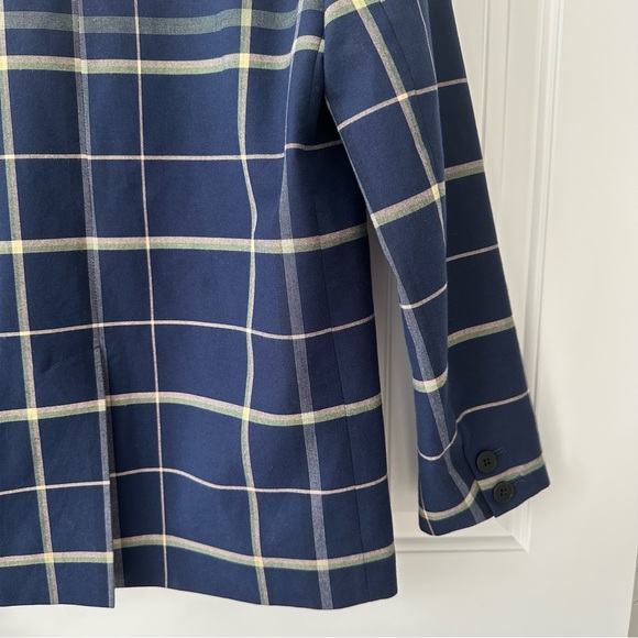 Stine Goya Vina Checked Blazer in Tartan Navy - Picture 9 of 12